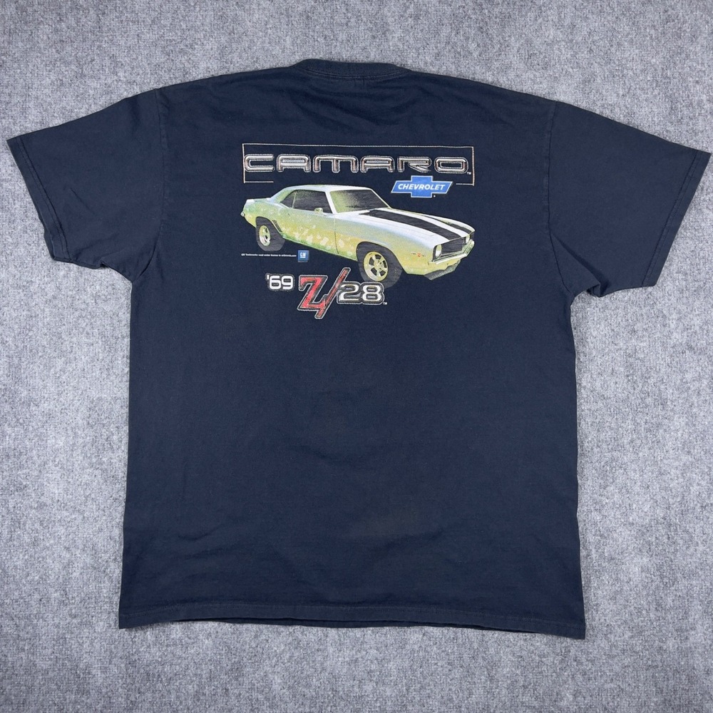 Chevrolet Camaro Graphic T-Shirt Mens 2XL Black 69 Z/28 Muscle Car Chevy Tee